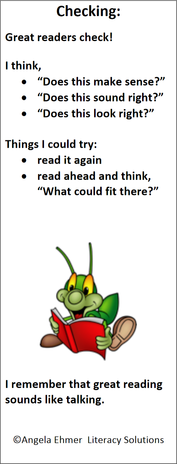 Bookmark with cricket reading a book