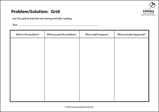 Graphic Organiser: Problem/Solution: Grid