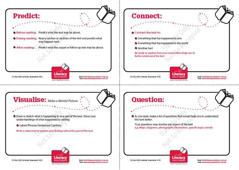 Comprehension card set - side 1