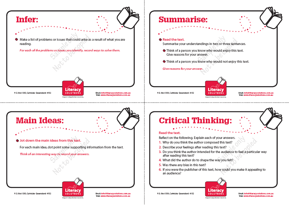 Comprehension card set - side 2