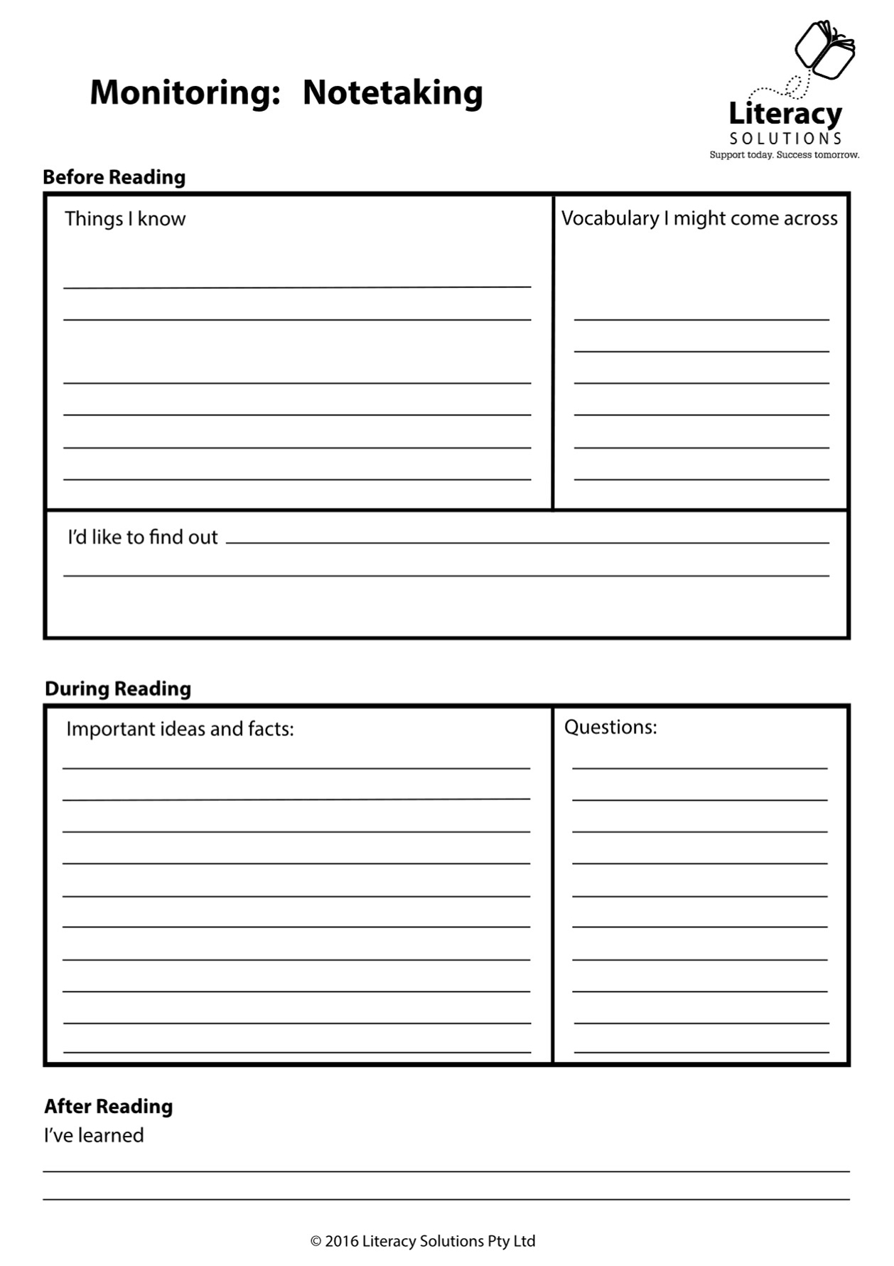 Graphic organiser sample 4