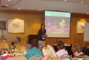 Angela presenting a workshop